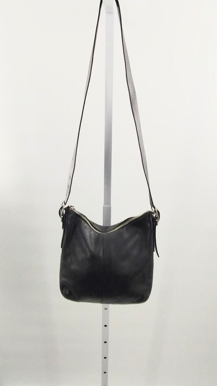Vintage Coach 9326 Legacy Slim Duffle Black Leather Shoulder Crossbody Bag